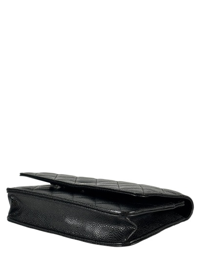 CHANEL - Black Caviar Wallet On Chain Silver-Tone Metal (WOC)