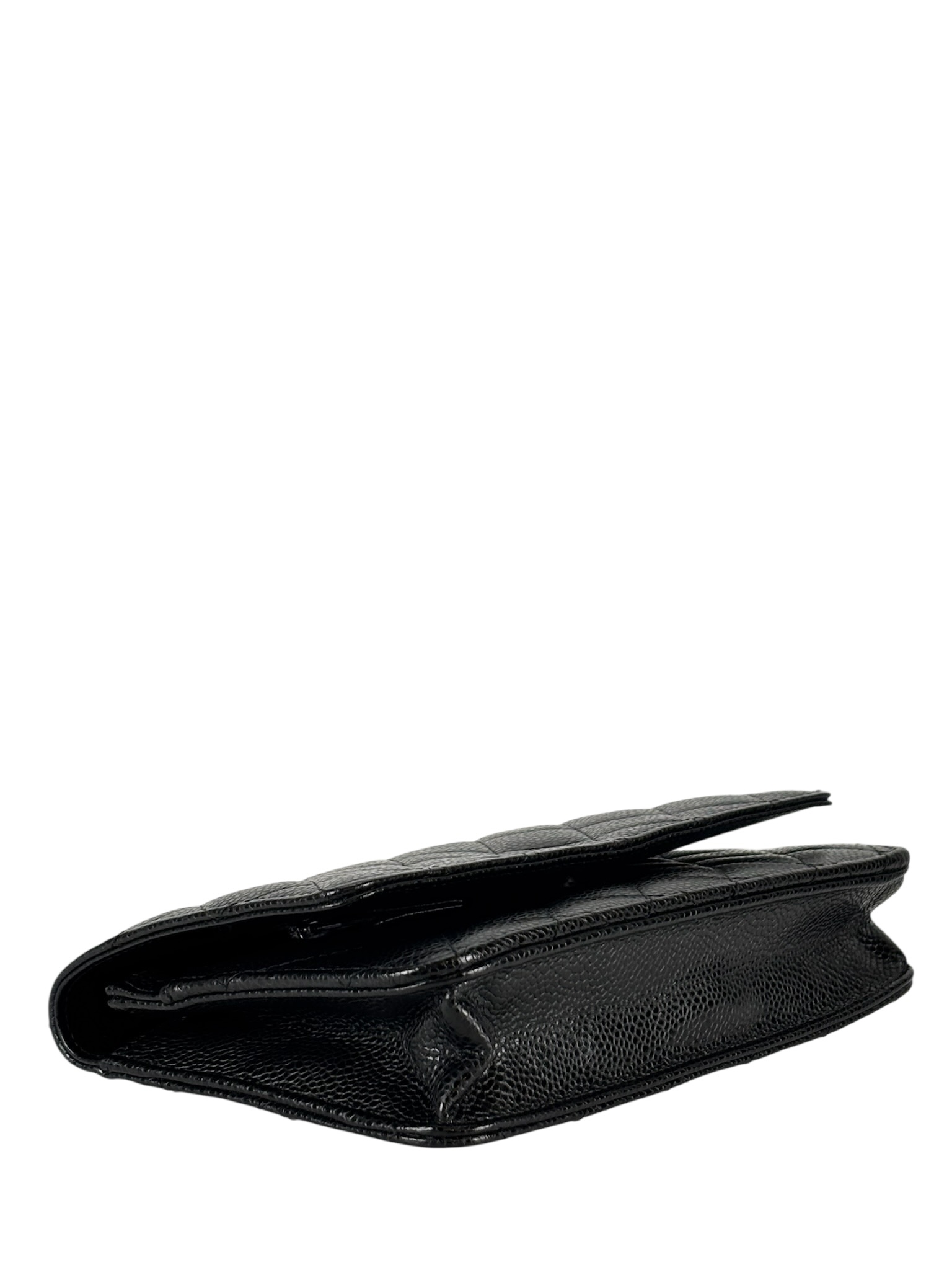 CHANEL - Black Caviar Wallet On Chain Silver-Tone Metal (WOC)