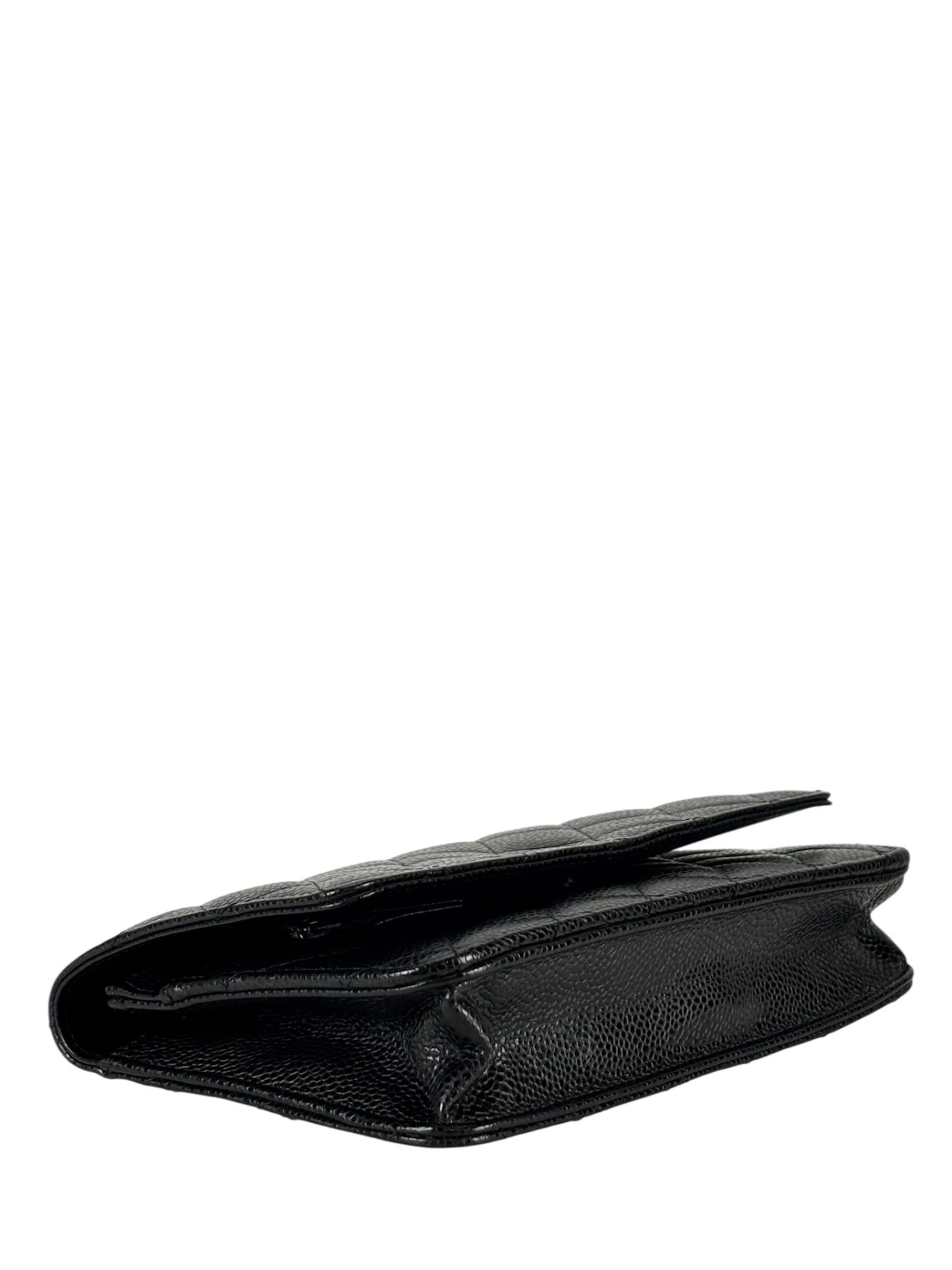 CHANEL - Black Caviar Wallet On Chain Silver-Tone Metal (WOC)