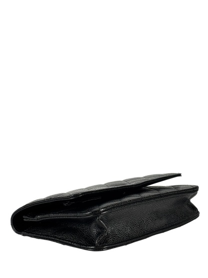 CHANEL - Black Caviar Wallet On Chain Silver-Tone Metal (WOC)