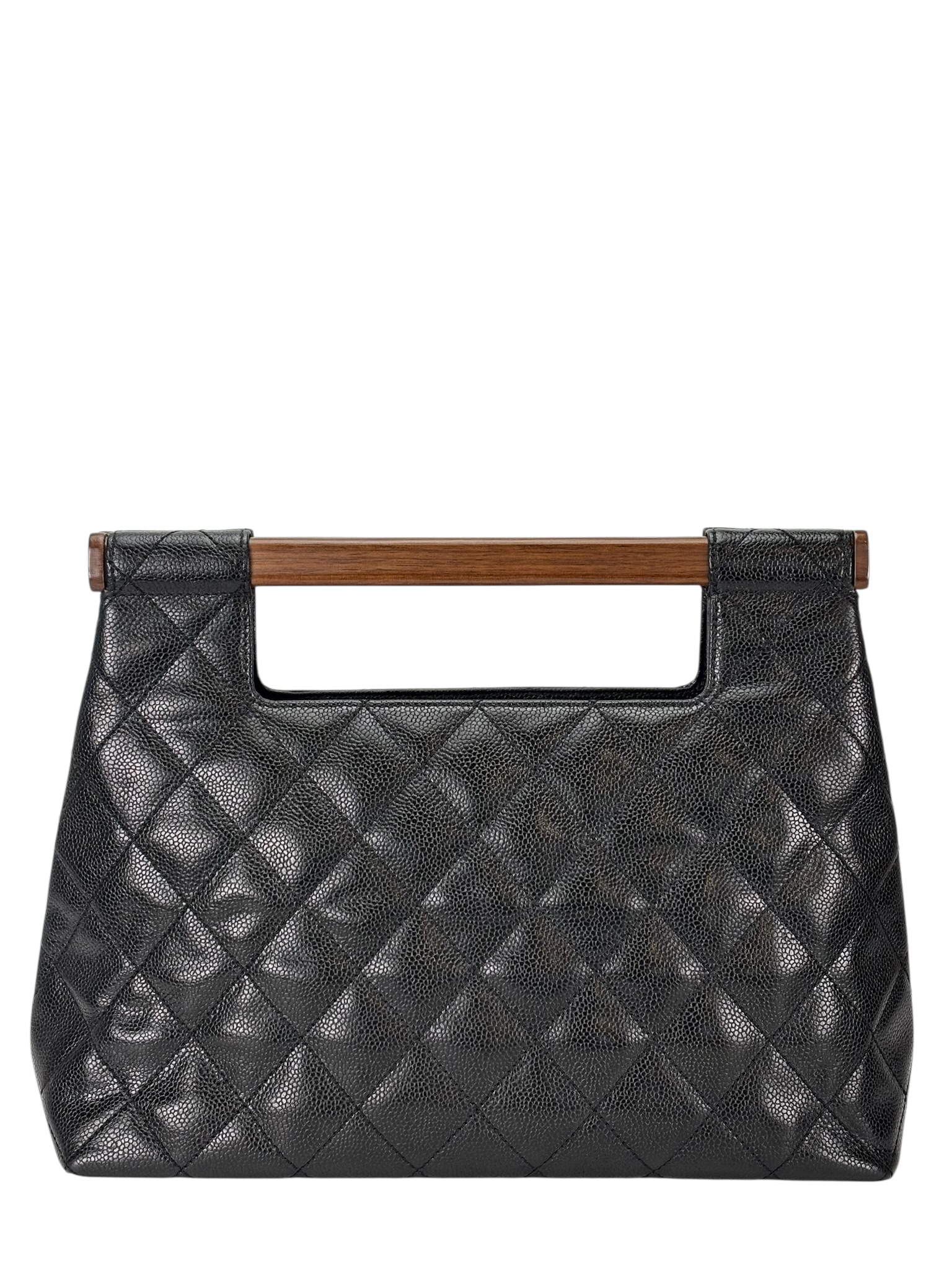 CHANEL - Black Caviar Wood Top Handle Bag