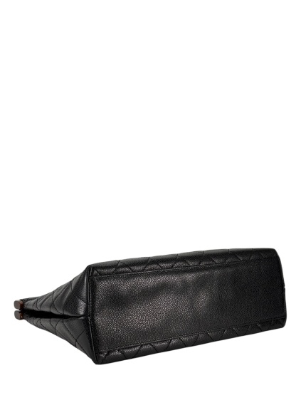 CHANEL - Black Caviar Wood Top Handle Bag