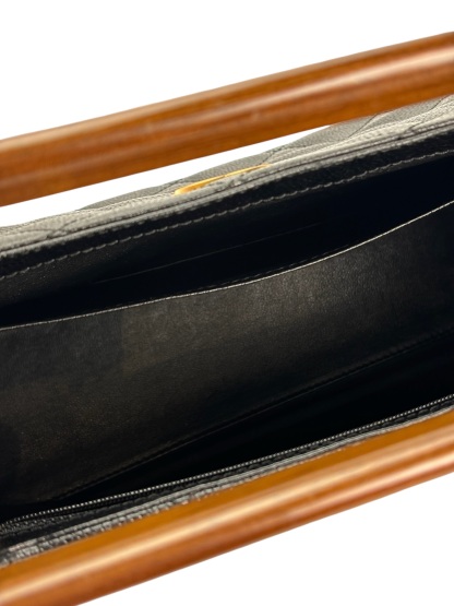 CHANEL - Black Caviar Wood Top Handle Bag