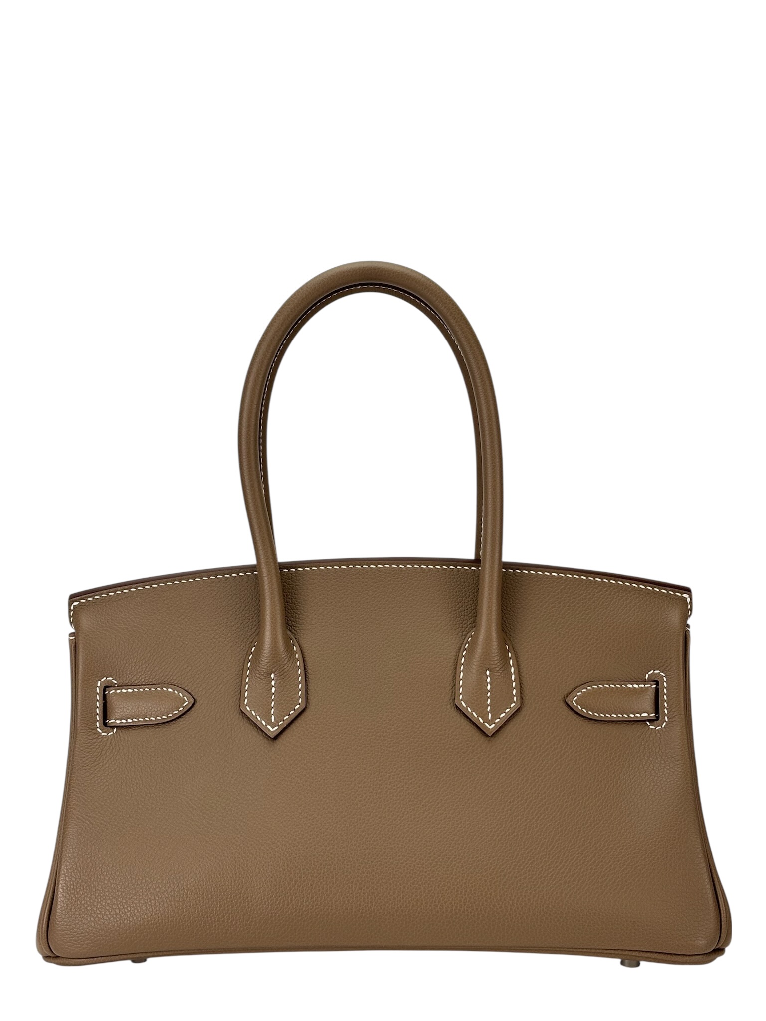 HERMES - Shoulder Birkin Etoupe Evercolor Palladium Hardware