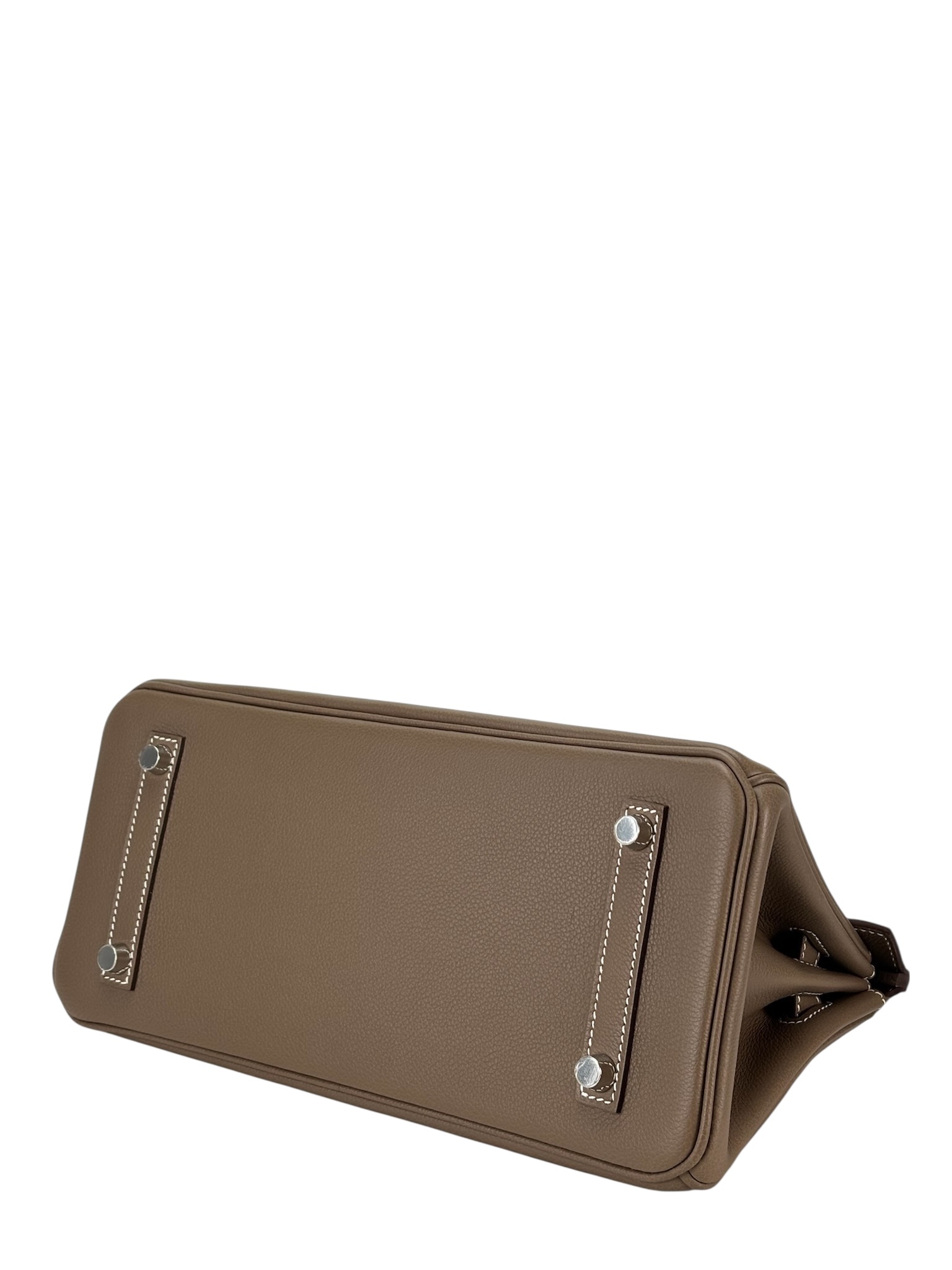 HERMES - Shoulder Birkin Etoupe Evercolor Palladium Hardware