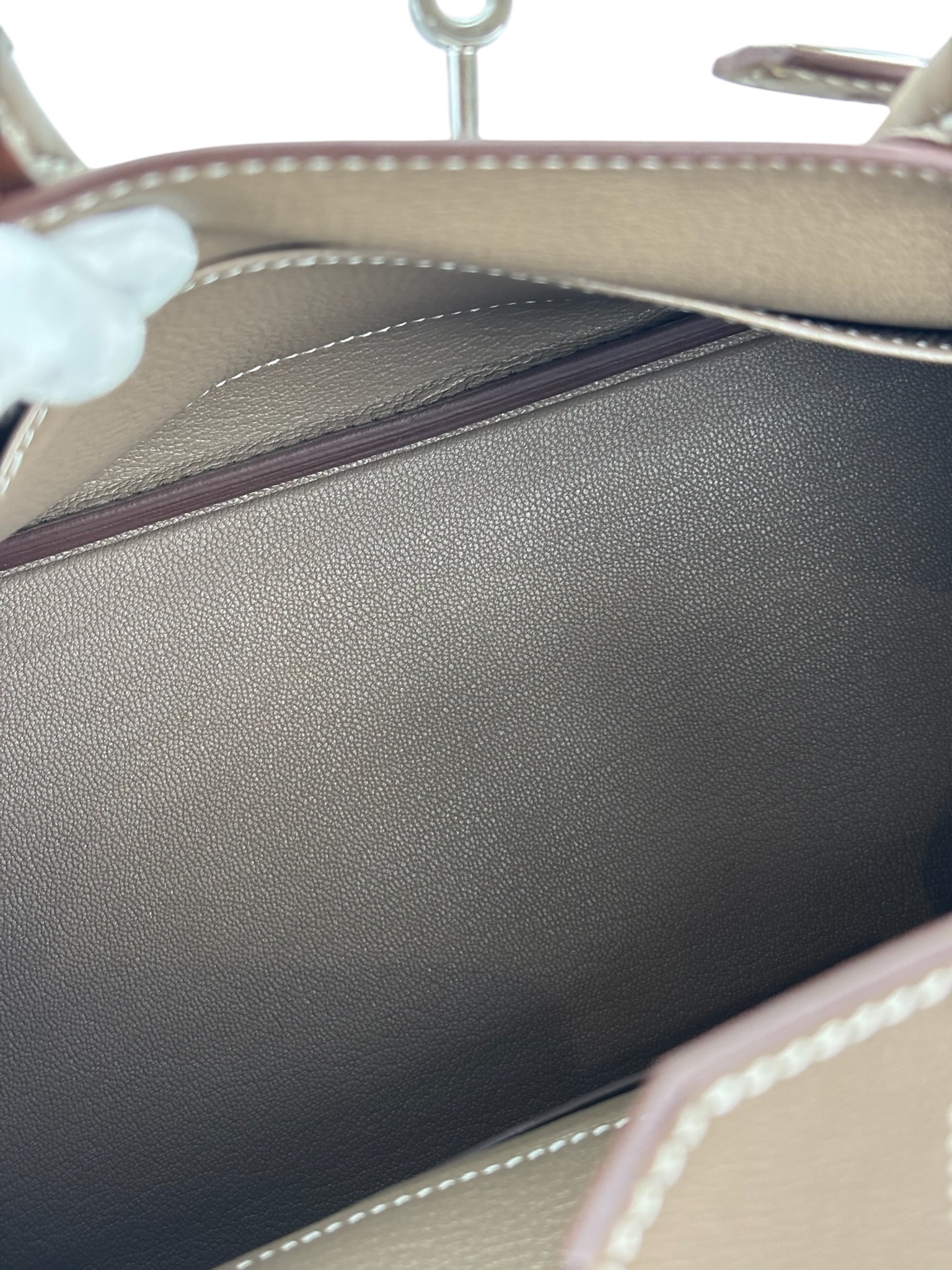 HERMES - Shoulder Birkin Etoupe Evercolor Palladium Hardware