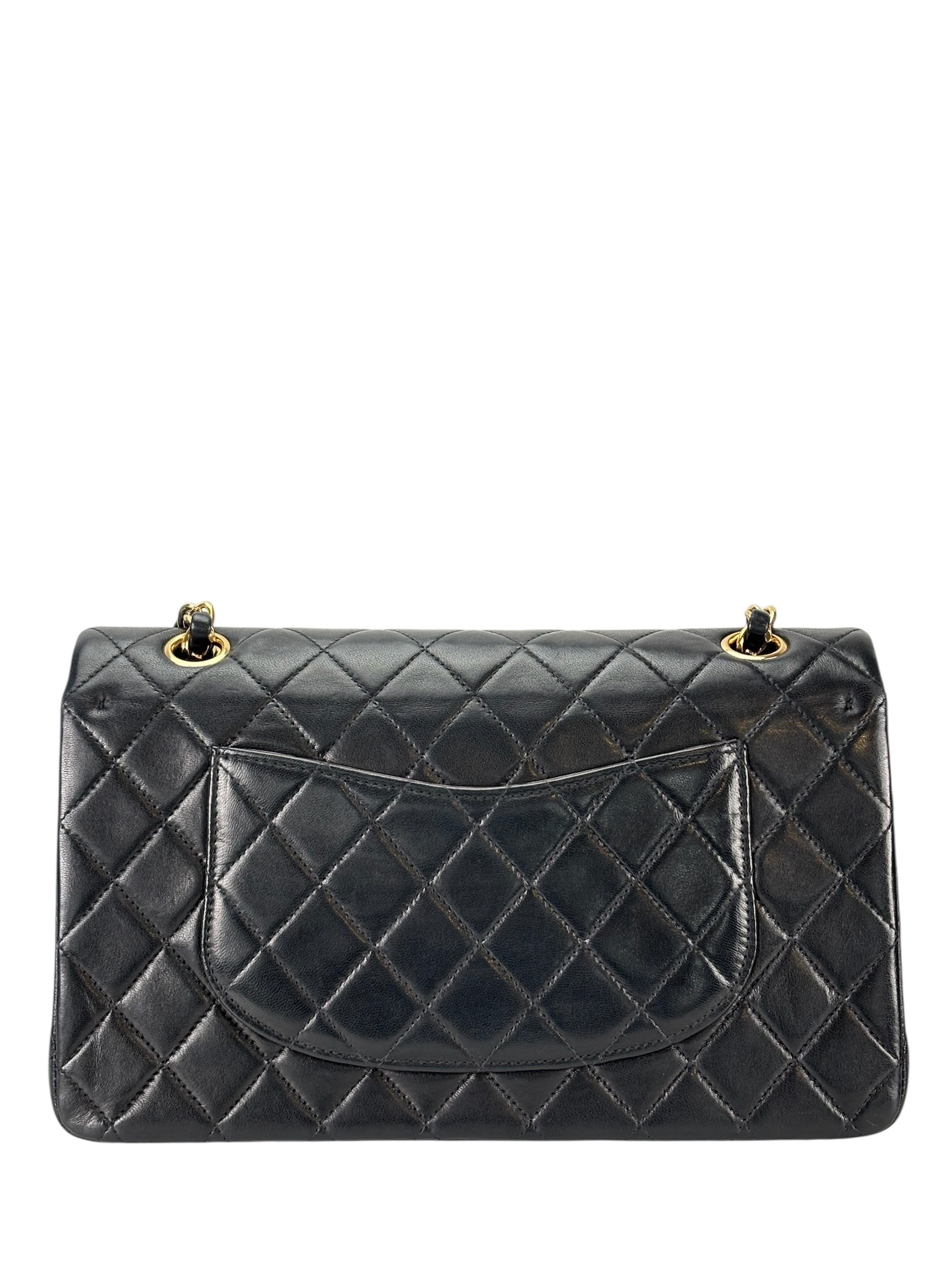 CHANEL - Medium Classic Double Flap Bag Black L阿米巴skin、 Palladium Hardware (CF25) 