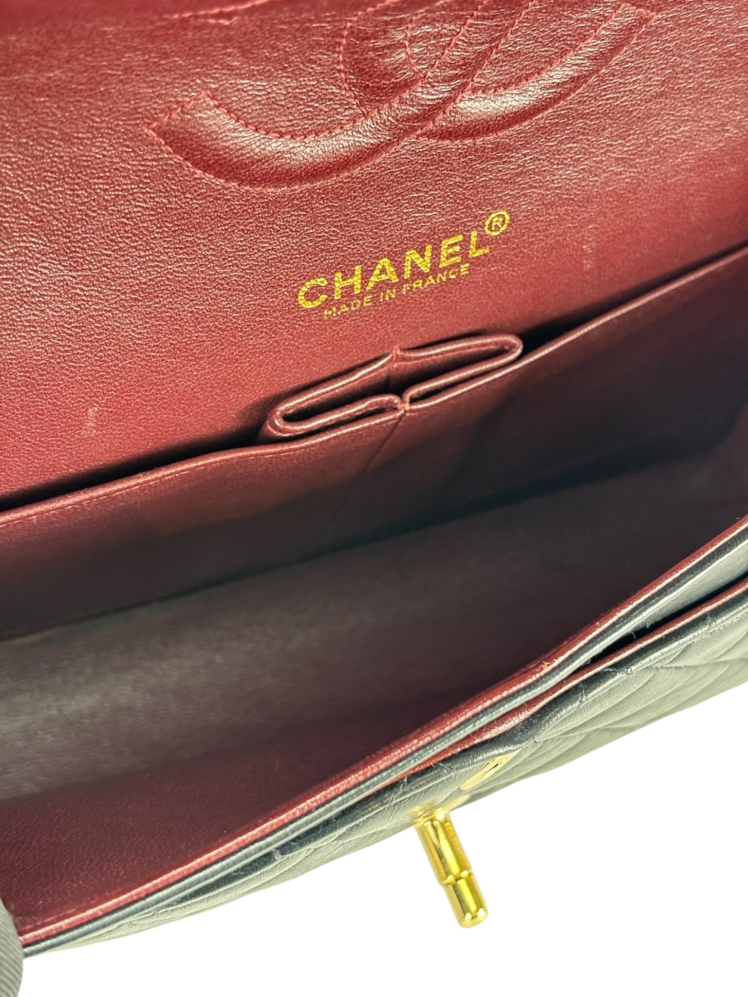 CHANEL - Medium Classic Double Flap Bag Black L阿米巴skin、 Palladium Hardware (CF25) 