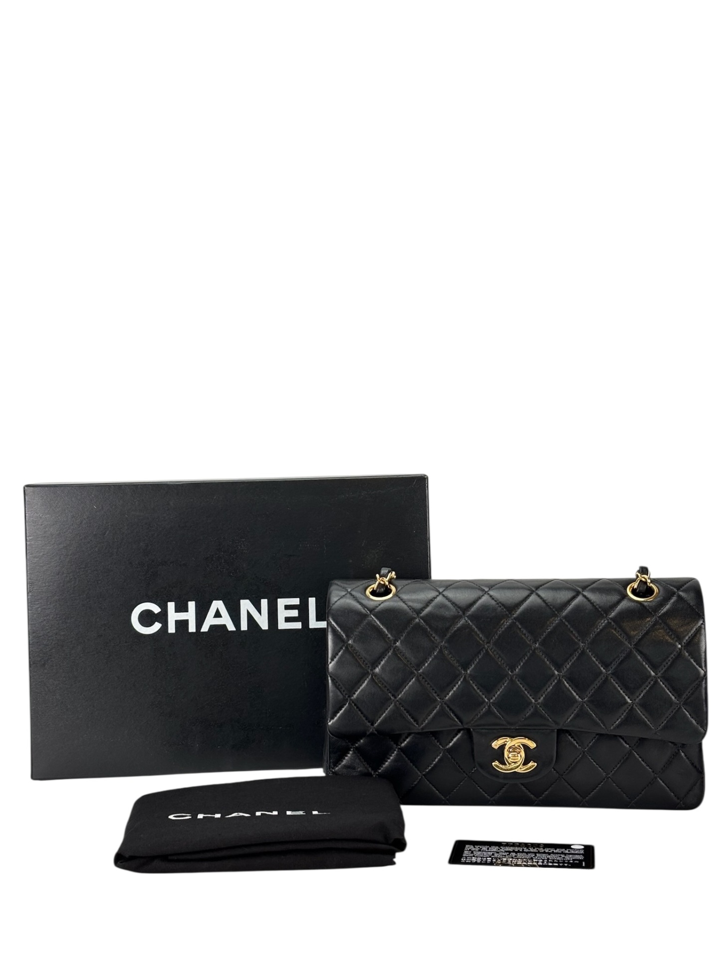 CHANEL - Medium Classic Double Flap Bag Black L阿米巴skin、 Palladium Hardware (CF25) 