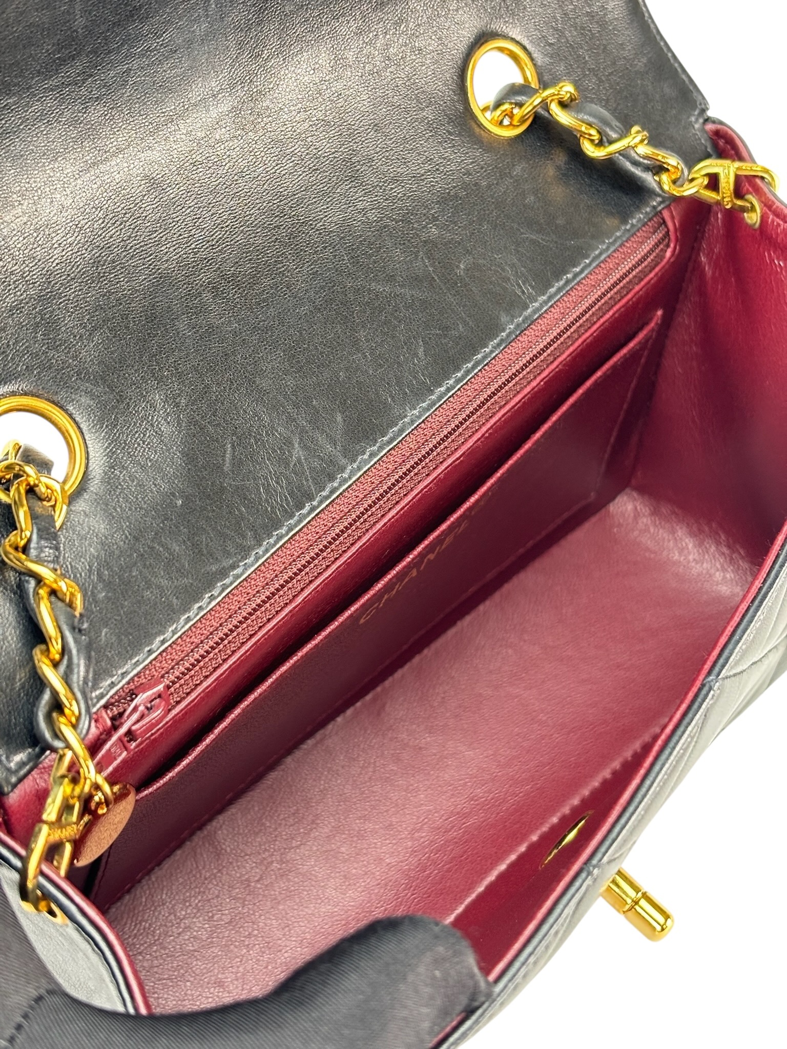 CHANEL - Black Lambskin Small Diana Shoulder Bag