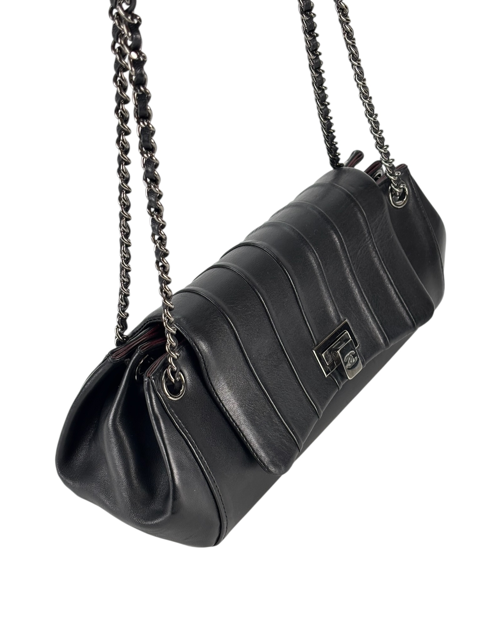 CHANEL Black Mademoiselle Ligne Flap Bag 