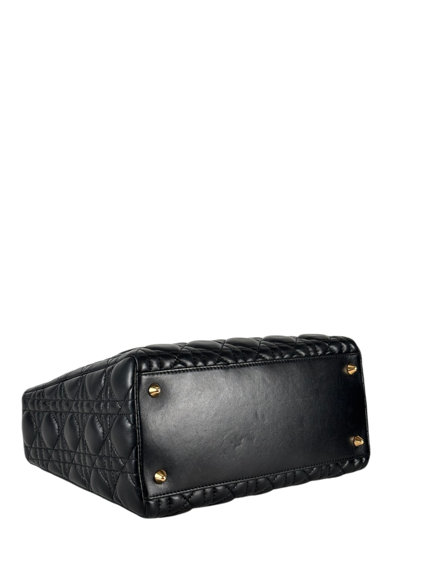 CHRISTIAN DIOR - Black Lambskin Lady Dior Handbag