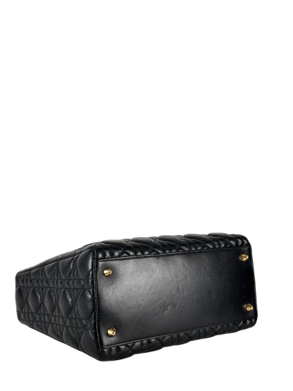 CHRISTIAN DIOR - Black Lambskin Lady Dior Handbag