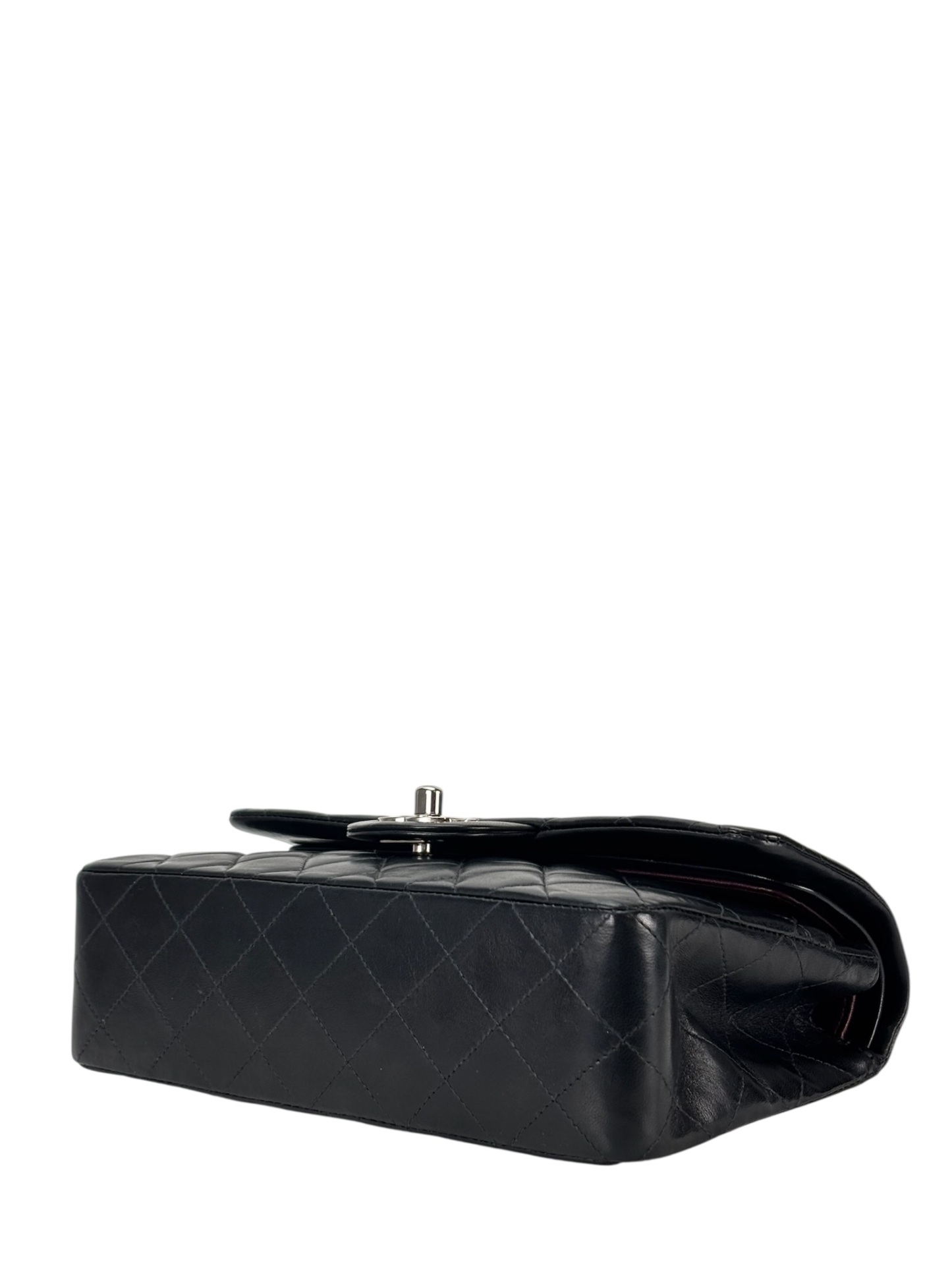 CHANEL - Medium Classic Double Flap Bag Black Lambskin Palladium Hardware (CF25) 