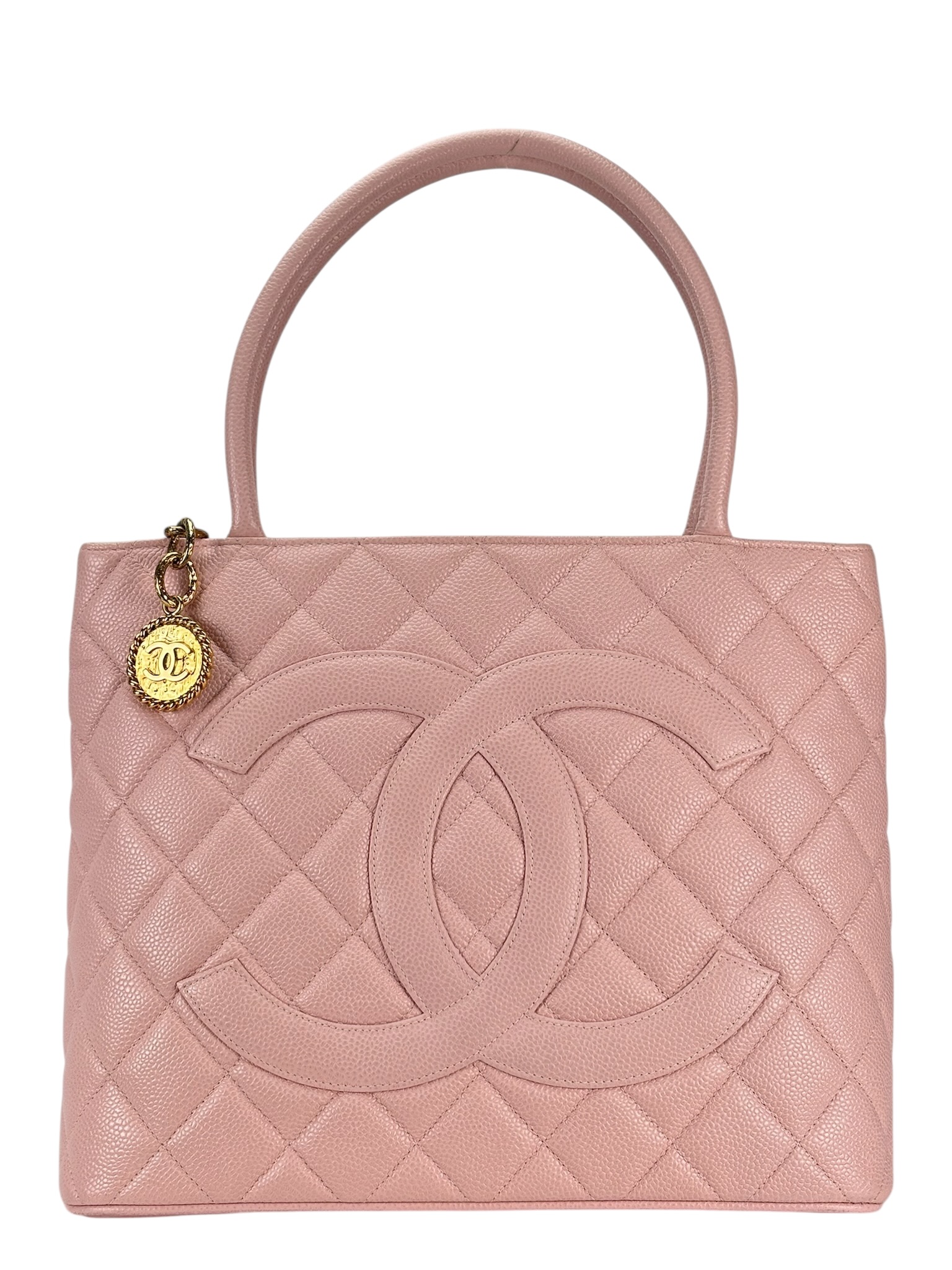 CHANEL - Pink Caviar Medallion Tote Handbag