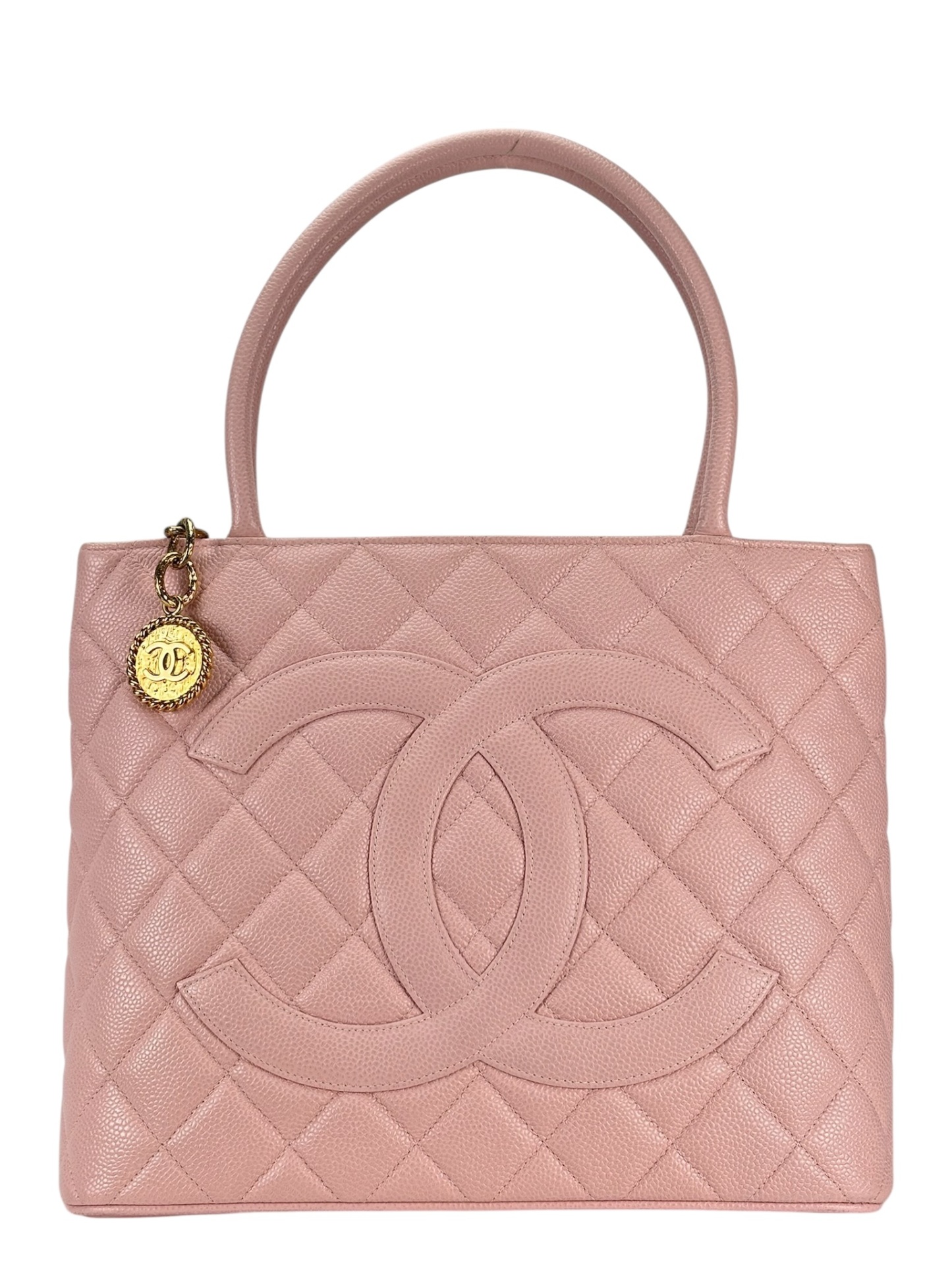 CHANEL - Pink Caviar Medallion Tote Handbag