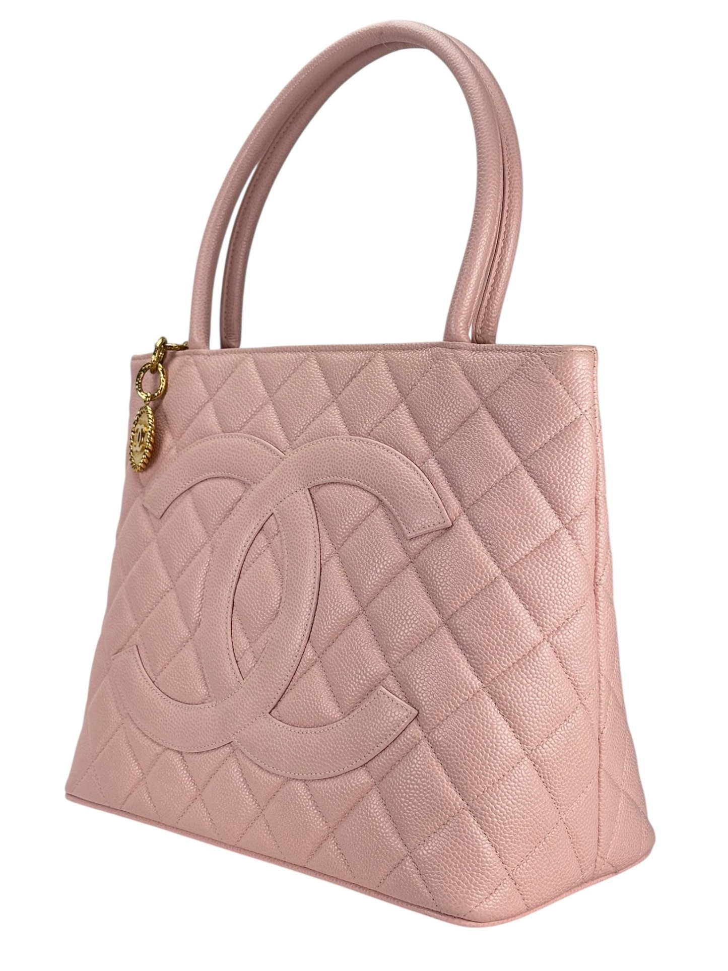 CHANEL - Pink Caviar Medallion Tote Handbag