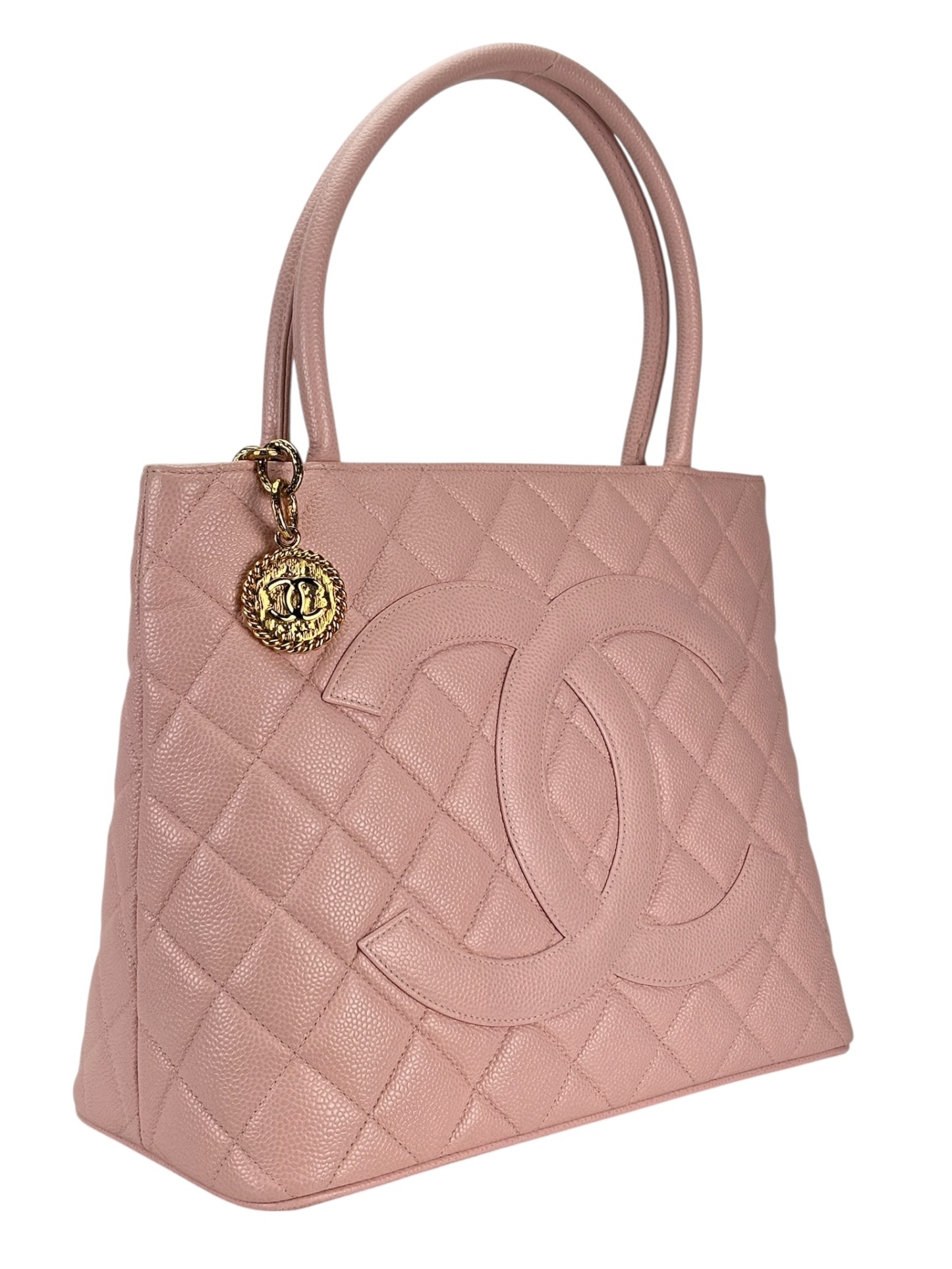 CHANEL - Pink Caviar Medallion Tote Handbag