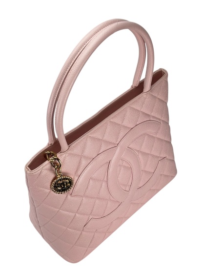 CHANEL - Pink Caviar Medallion Tote Handbag