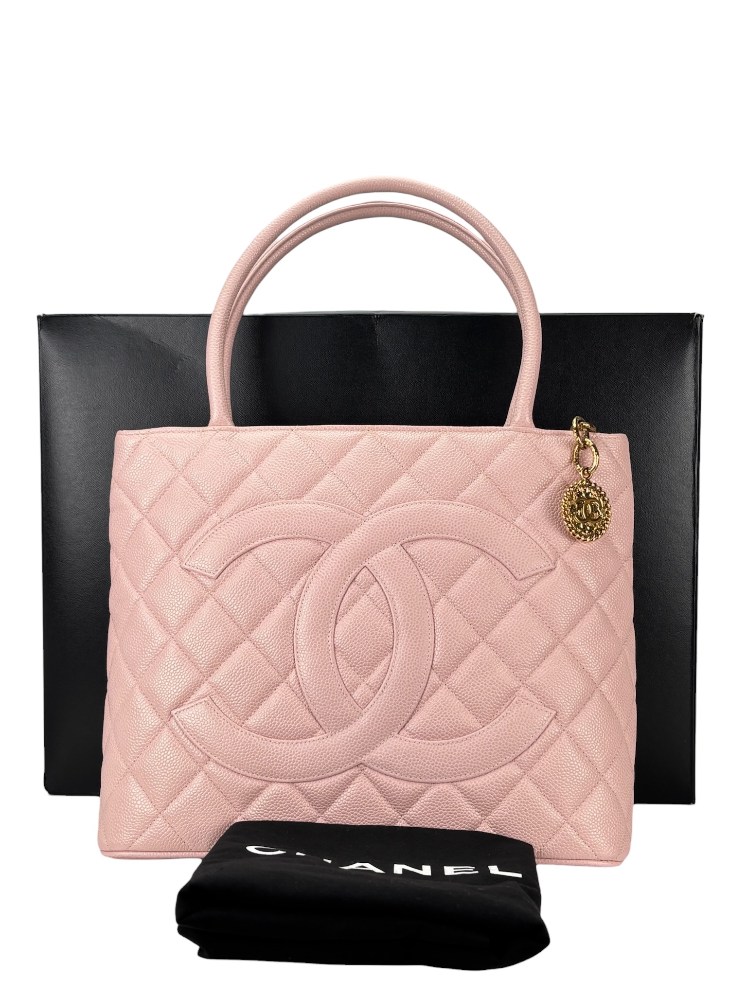 CHANEL - Pink Caviar Medallion Tote Handbag