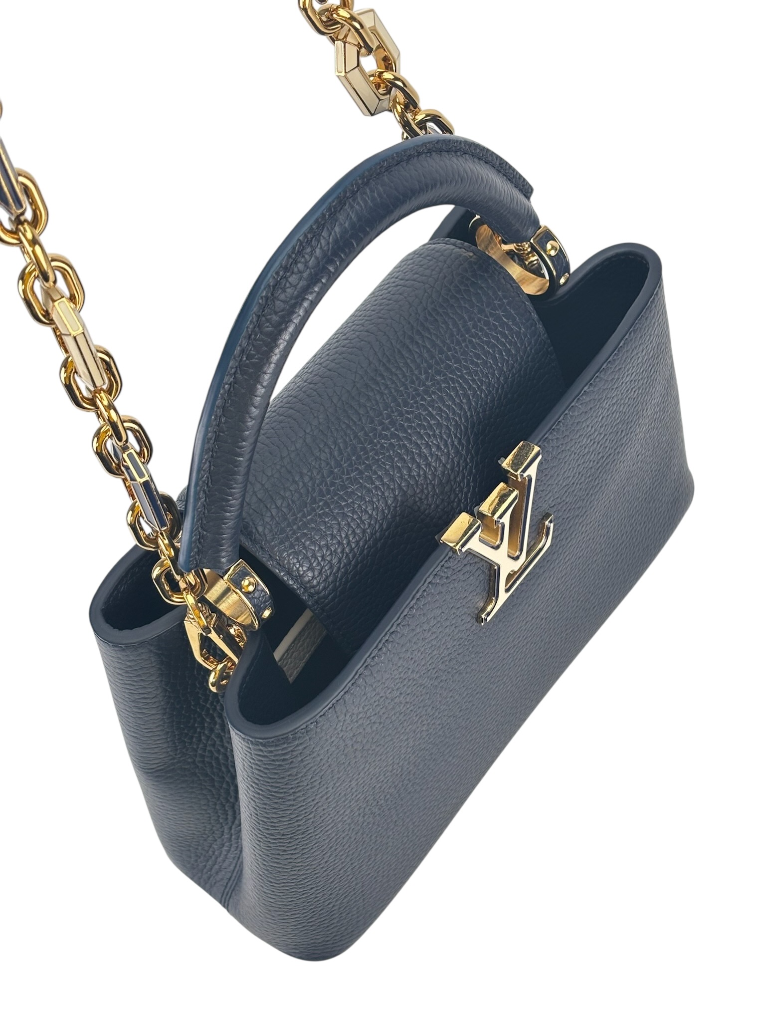 LOUIS VUITTON - Capucines BB Navy Calfskin Handbag 