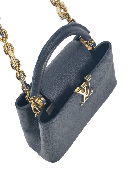 LOUIS VUITTON - Capucines BB Navy Calfskin Handbag 