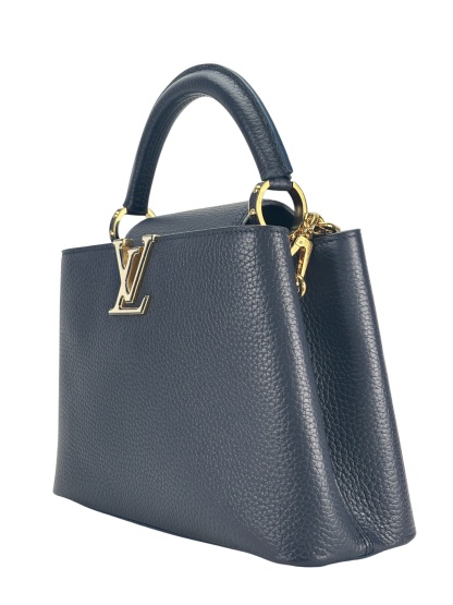 LOUIS VUITTON - Capucines BB Navy Calfskin Handbag 