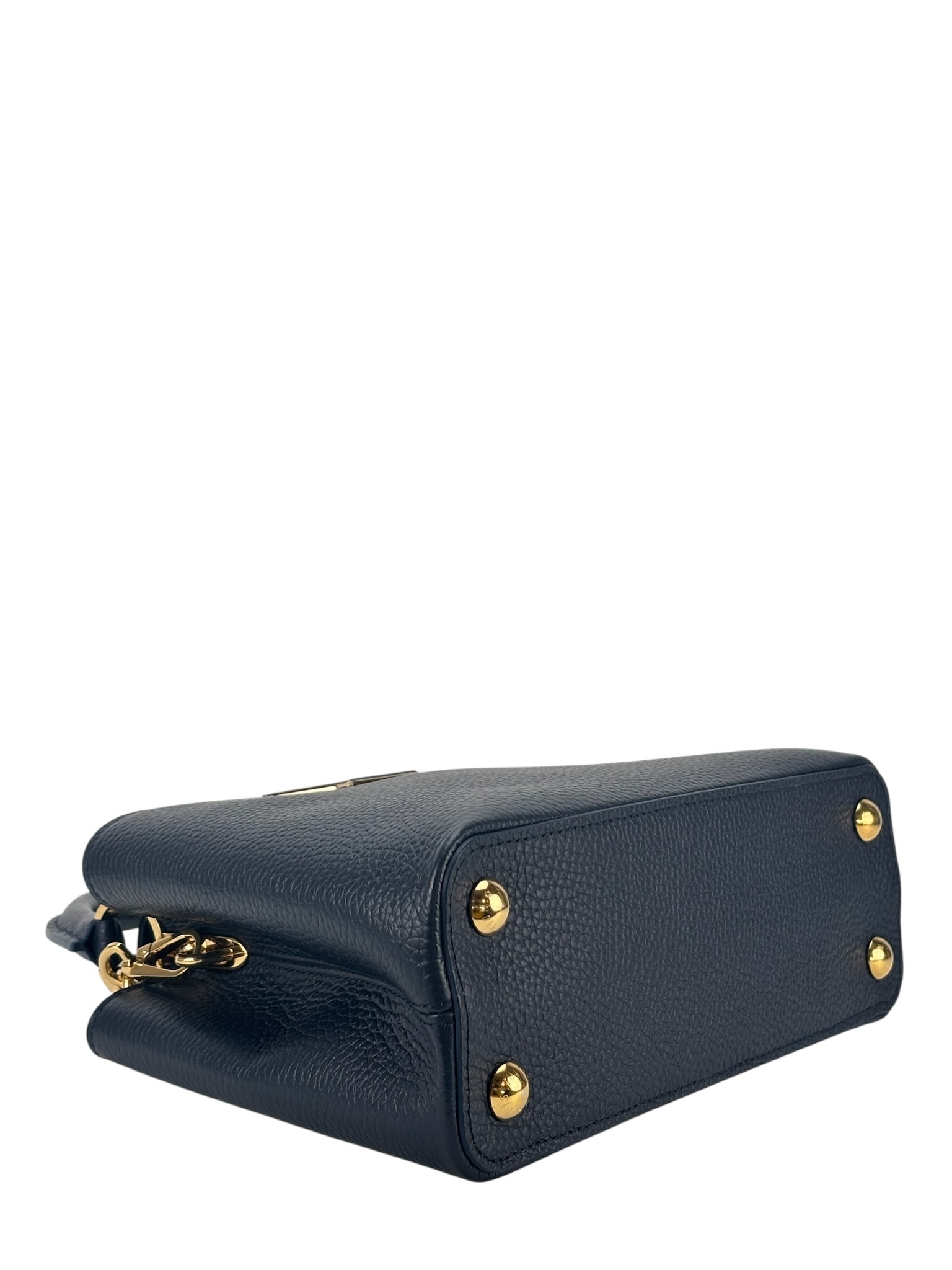 LOUIS VUITTON - Capucines BB Navy Calfskin Handbag 