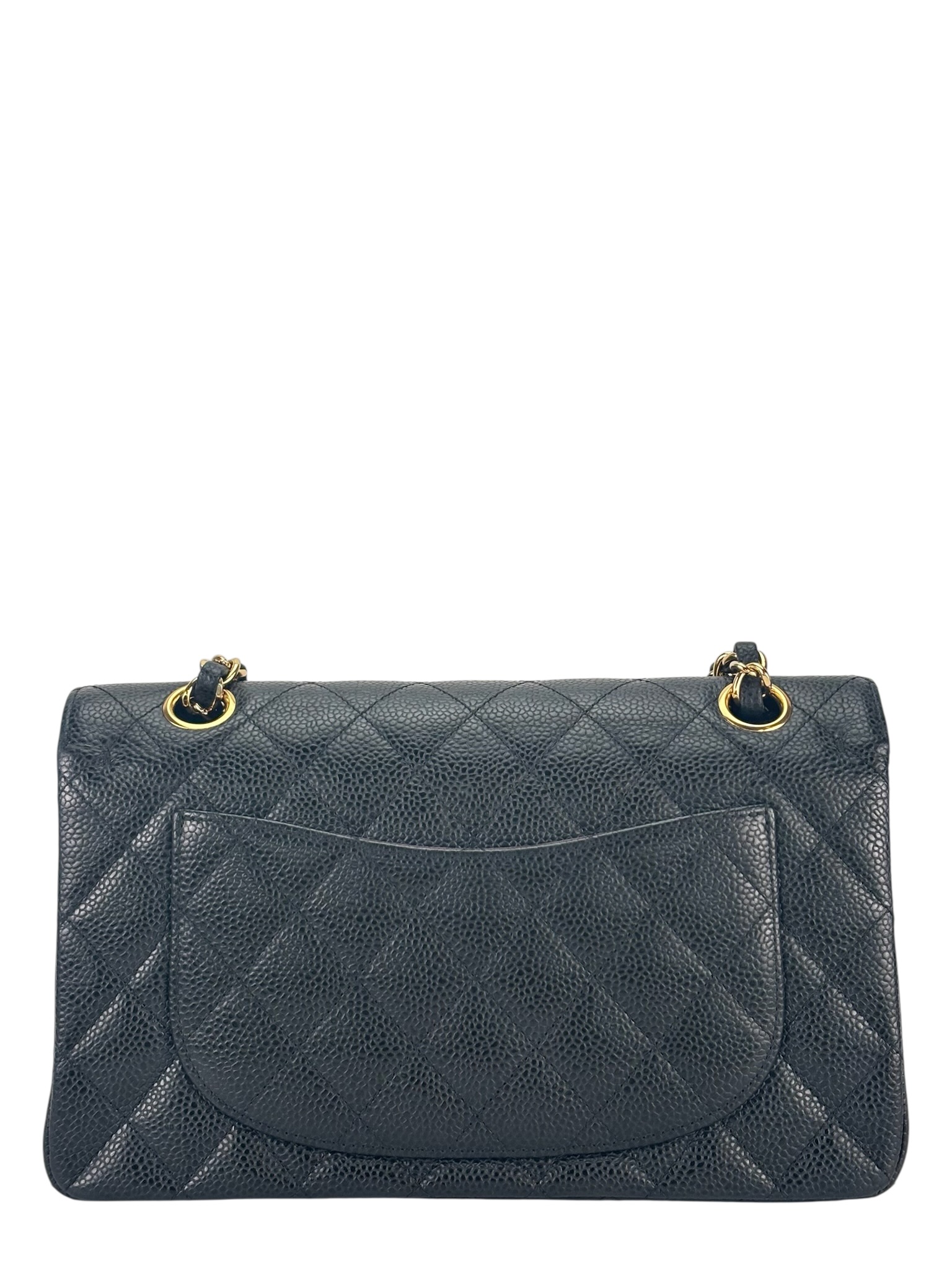 CHANEL - Small Classic Double Flap Bag Black Caviar Gold Hardware (CF23)