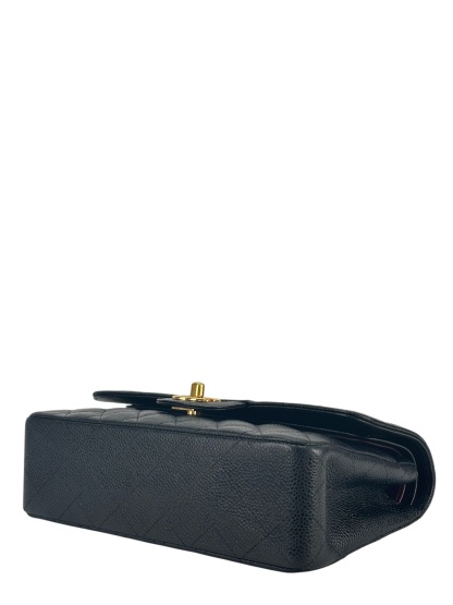 CHANEL - Small Classic Double Flap Bag Black Caviar Gold Hardware (CF23)