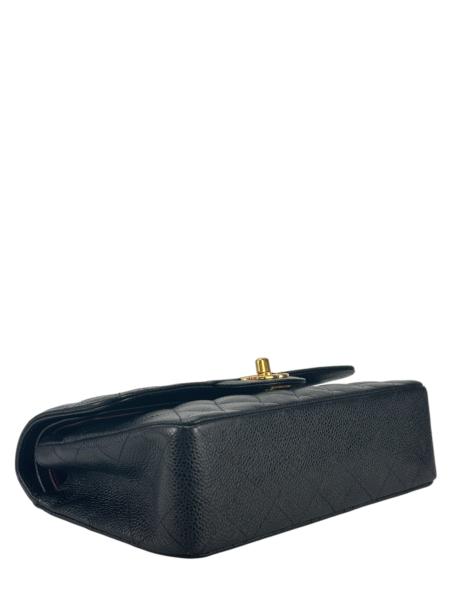 CHANEL - Small Classic Double Flap Bag Black Caviar Gold Hardware (CF23)