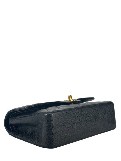 CHANEL - Small Classic Double Flap Bag Black Caviar Gold Hardware (CF23)