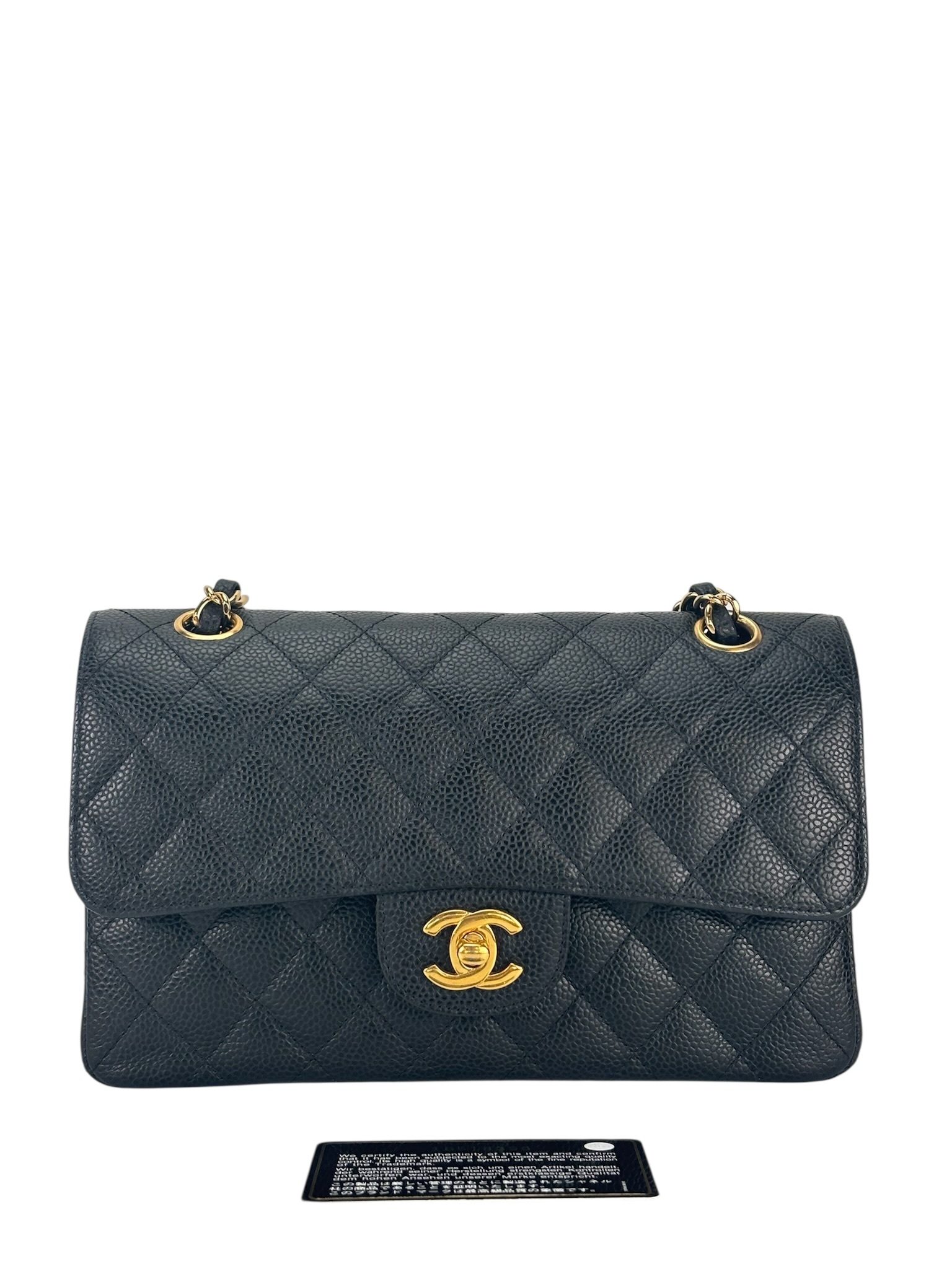 CHANEL - Small Classic Double Flap Bag Black Caviar Gold Hardware (CF23)