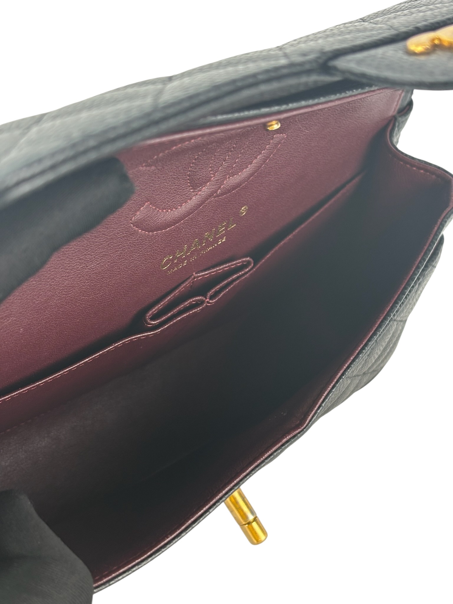 CHANEL - Small Classic Double Flap Bag Black Caviar Gold Hardware (CF23)