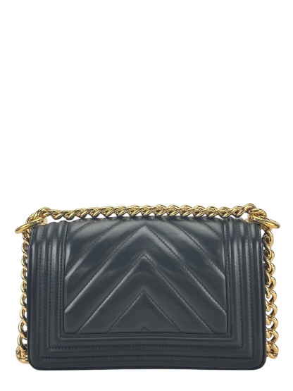  CHANEL - Medium Boy Flap Bag Black Lambskin Gold Hardware