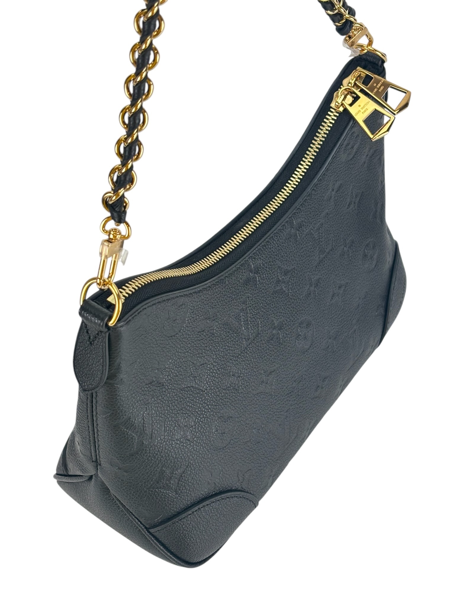 LOUIS VUITTON - Black Silk Satin Mini Boulogne Bag Monogram 
