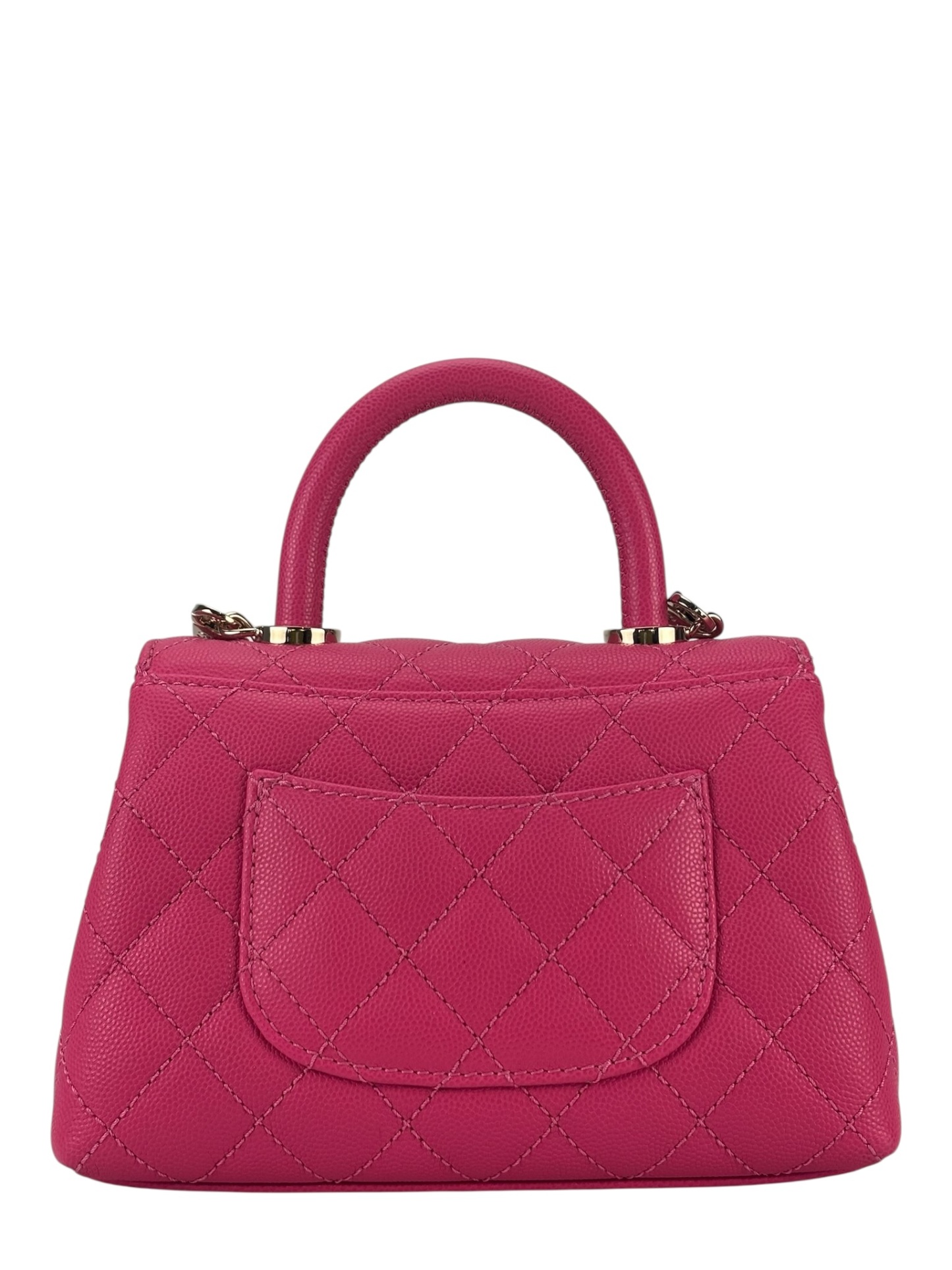 CHANEL - Pink Caviar Matelasse Neon Skin Coco Handle Bag