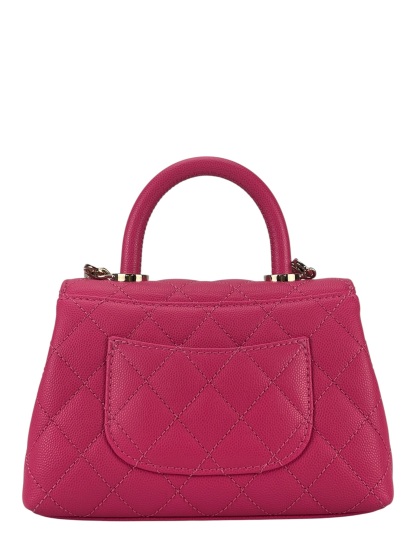 CHANEL - Pink Caviar Matelasse Neon Skin Coco Handle Bag