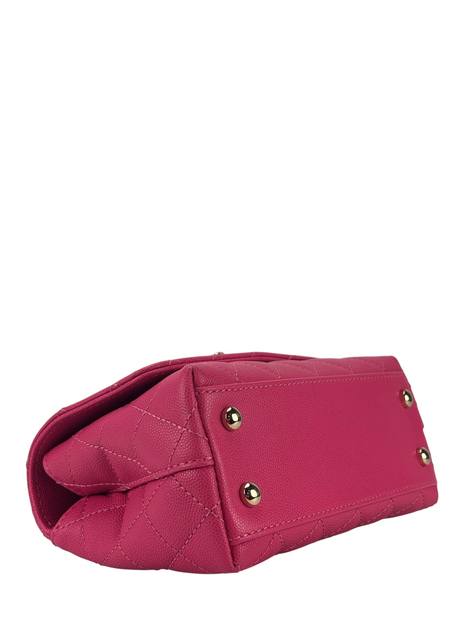 CHANEL - Pink Caviar Matelasse Neon Skin Coco Handle Bag