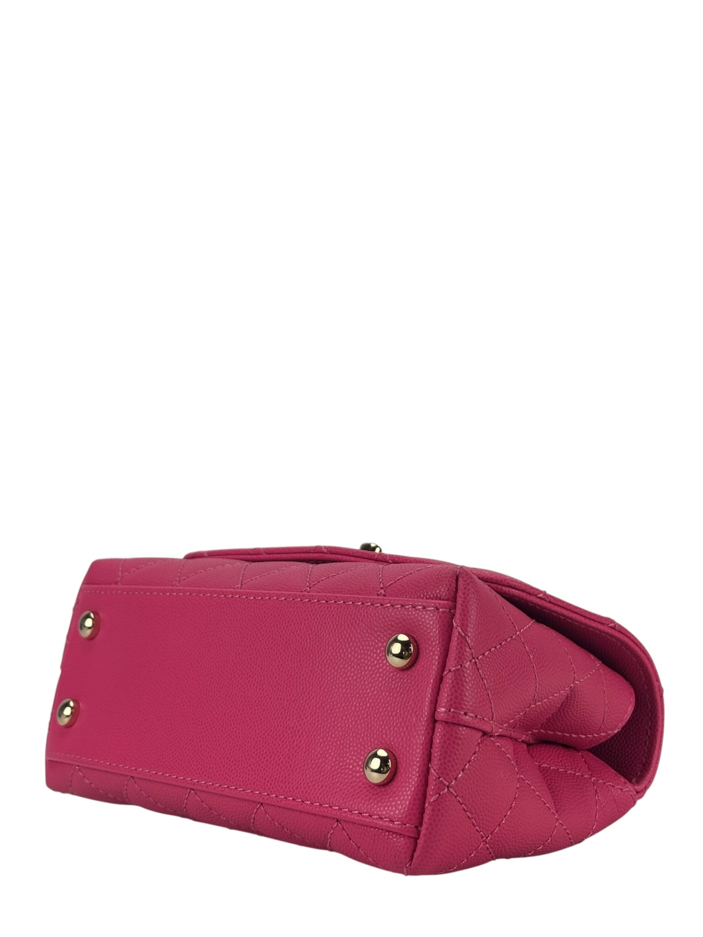 CHANEL - Pink Caviar Matelasse Neon Skin Coco Handle Bag