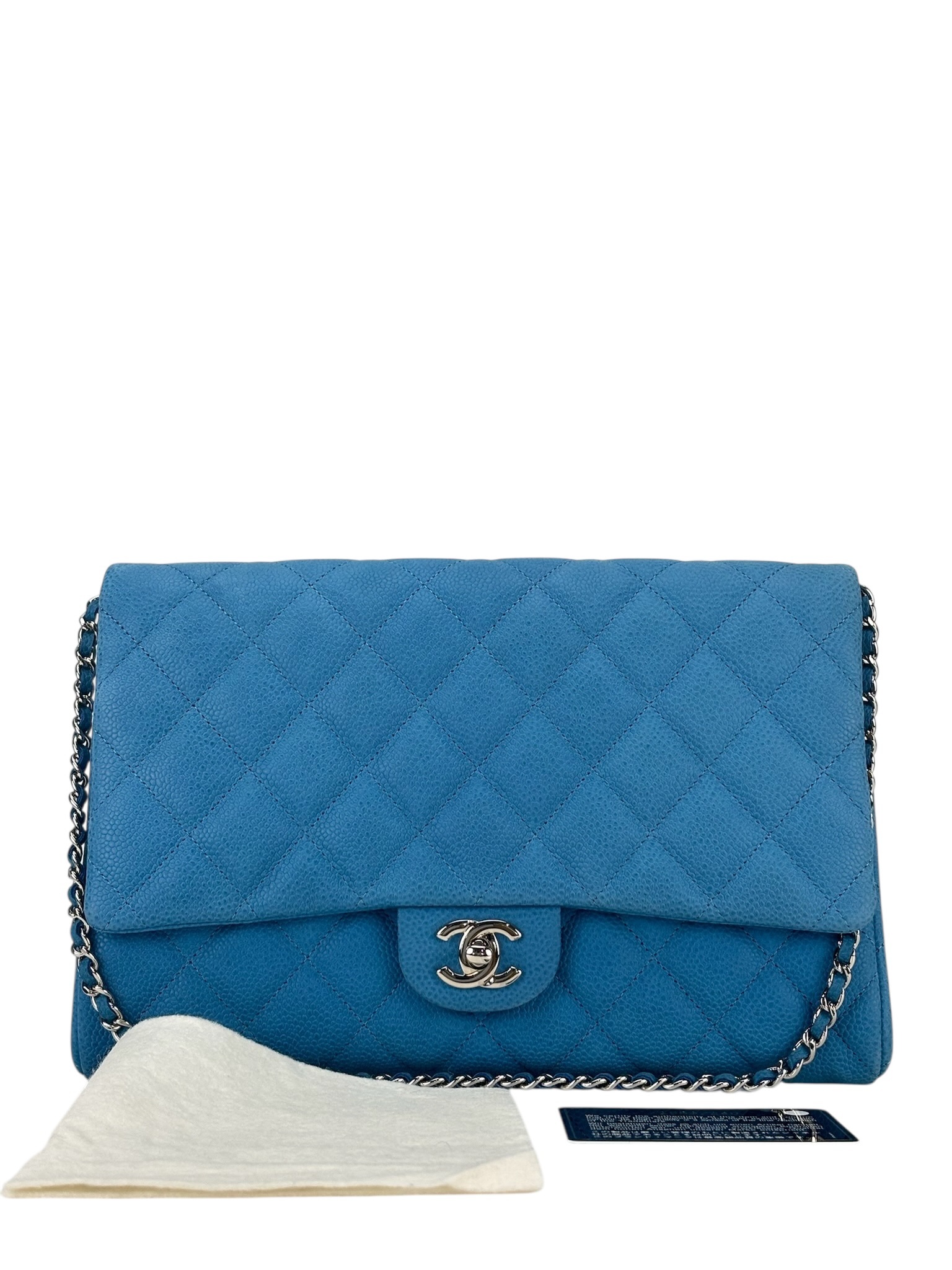 CHANEL - Blue Iridescent Caviar Shoulder Bag  