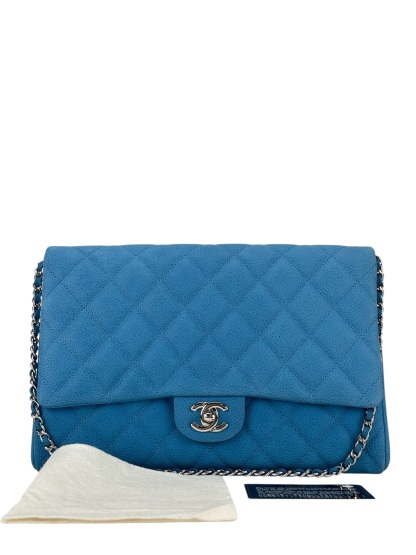 CHANEL - Blue Iridescent Caviar Shoulder Bag  