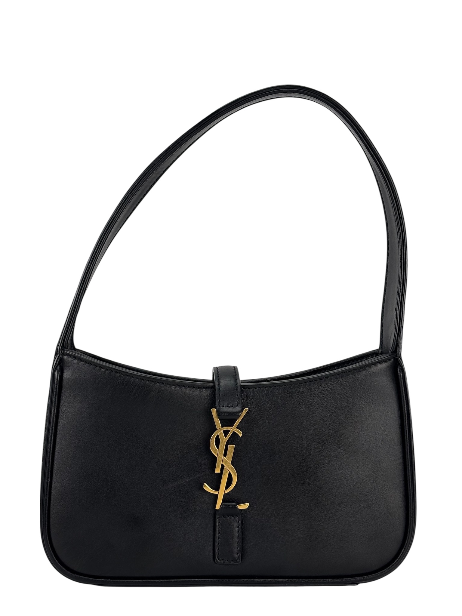 SAINT LAURENT - Black Calfskin Paris YSL Hobo Mini Bag
