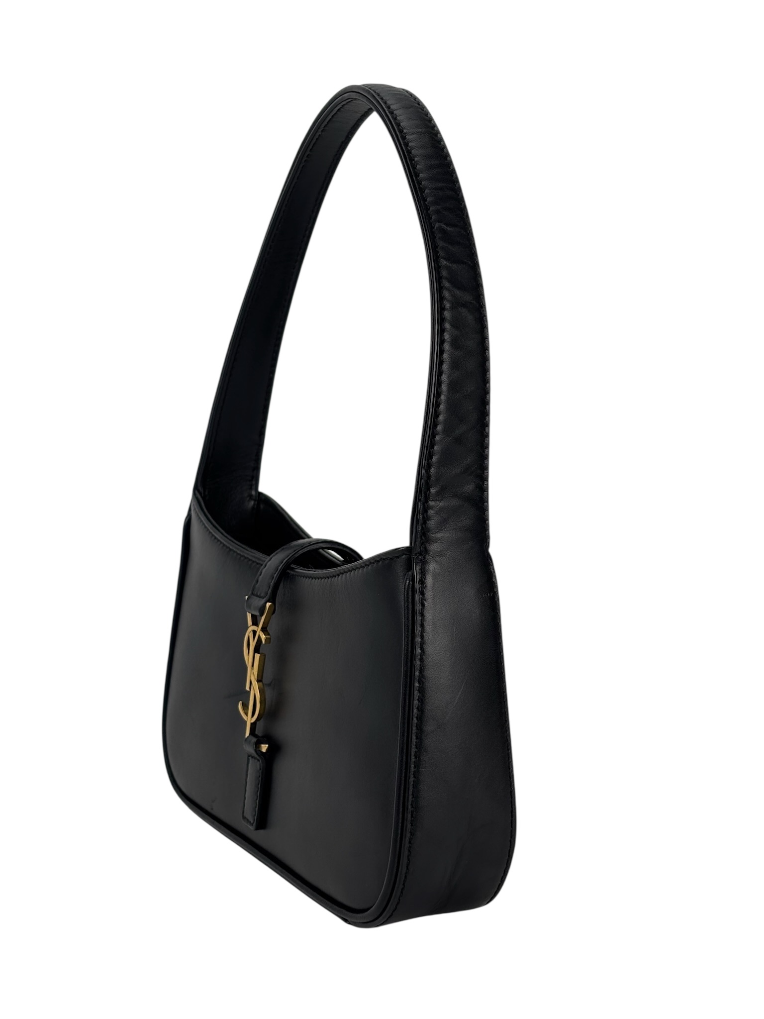SAINT LAURENT - Black Calfskin Paris YSL Hobo Mini Bag – Camellia