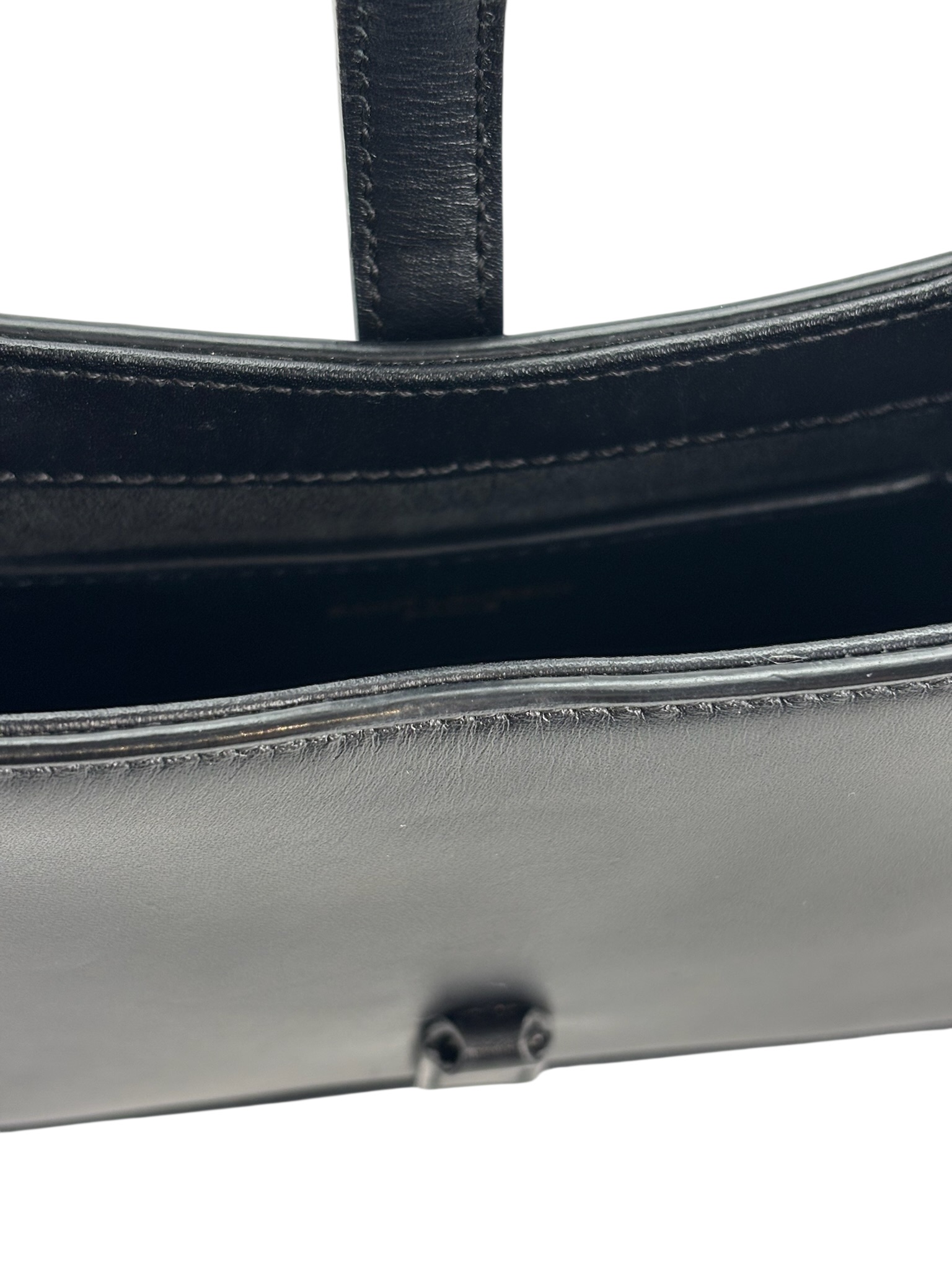 SAINT LAURENT - Black Calfskin Paris YSL Hobo Mini Bag – Camellia