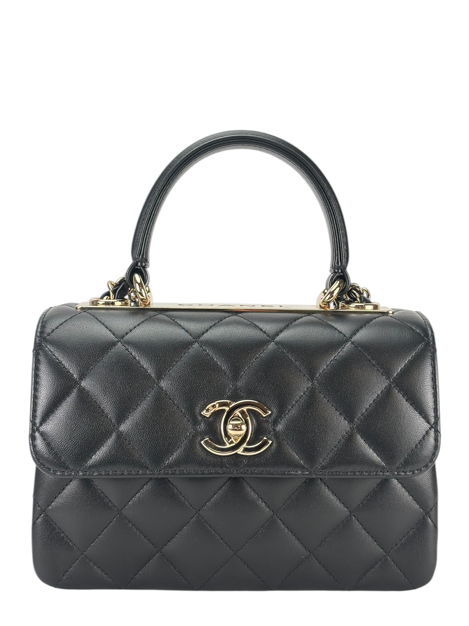 CHANEL - 24S Black Lambskin Trendy CC Top Handle