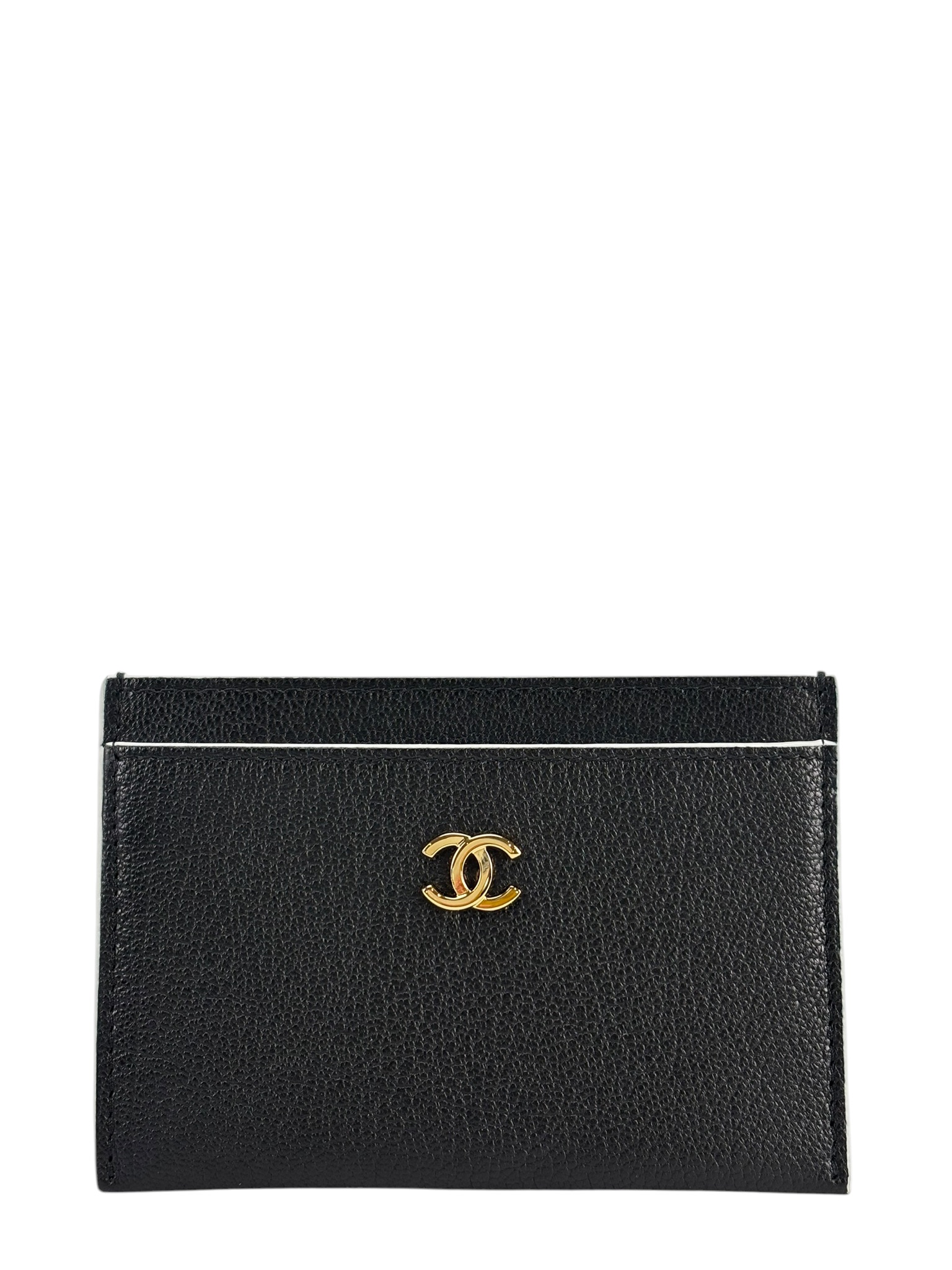 CHANEL - 26S Black Calfskin Card Holder Small 