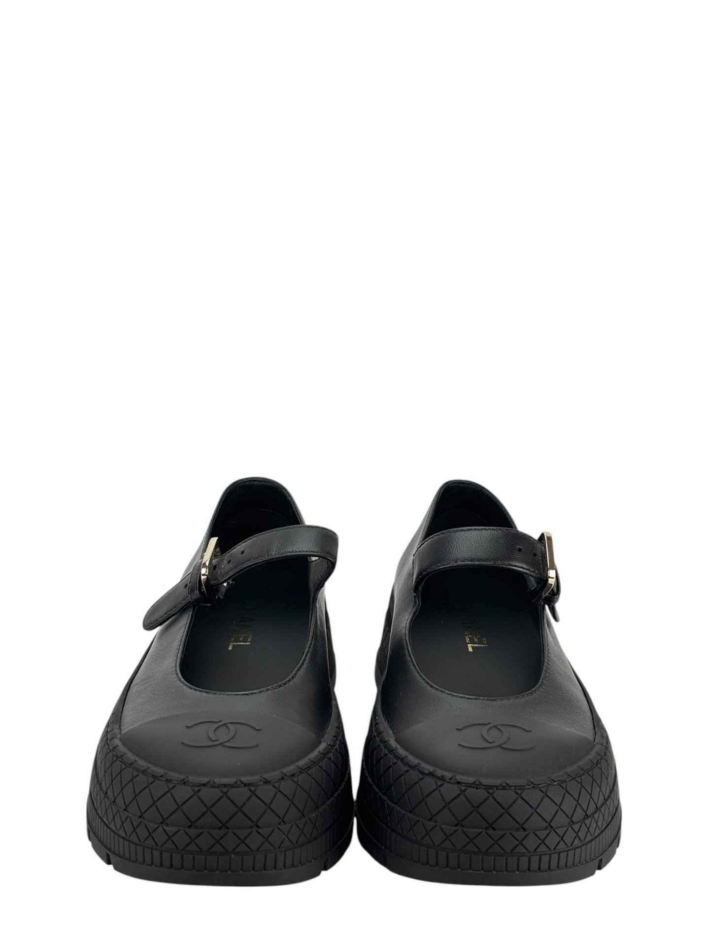 CHANEL - 26P Black Leather Mary Jane Shoes – Camellia Vintage Tokyo