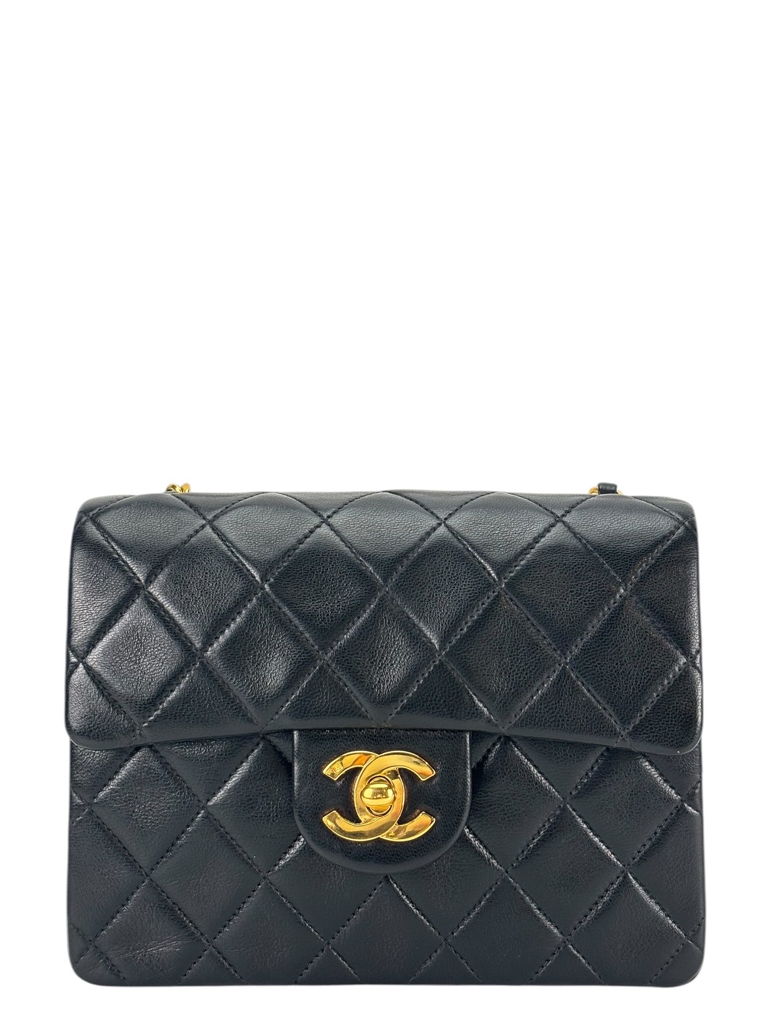 CHANEL - Mini Flap Bag Black Lambskin Gold Hardware