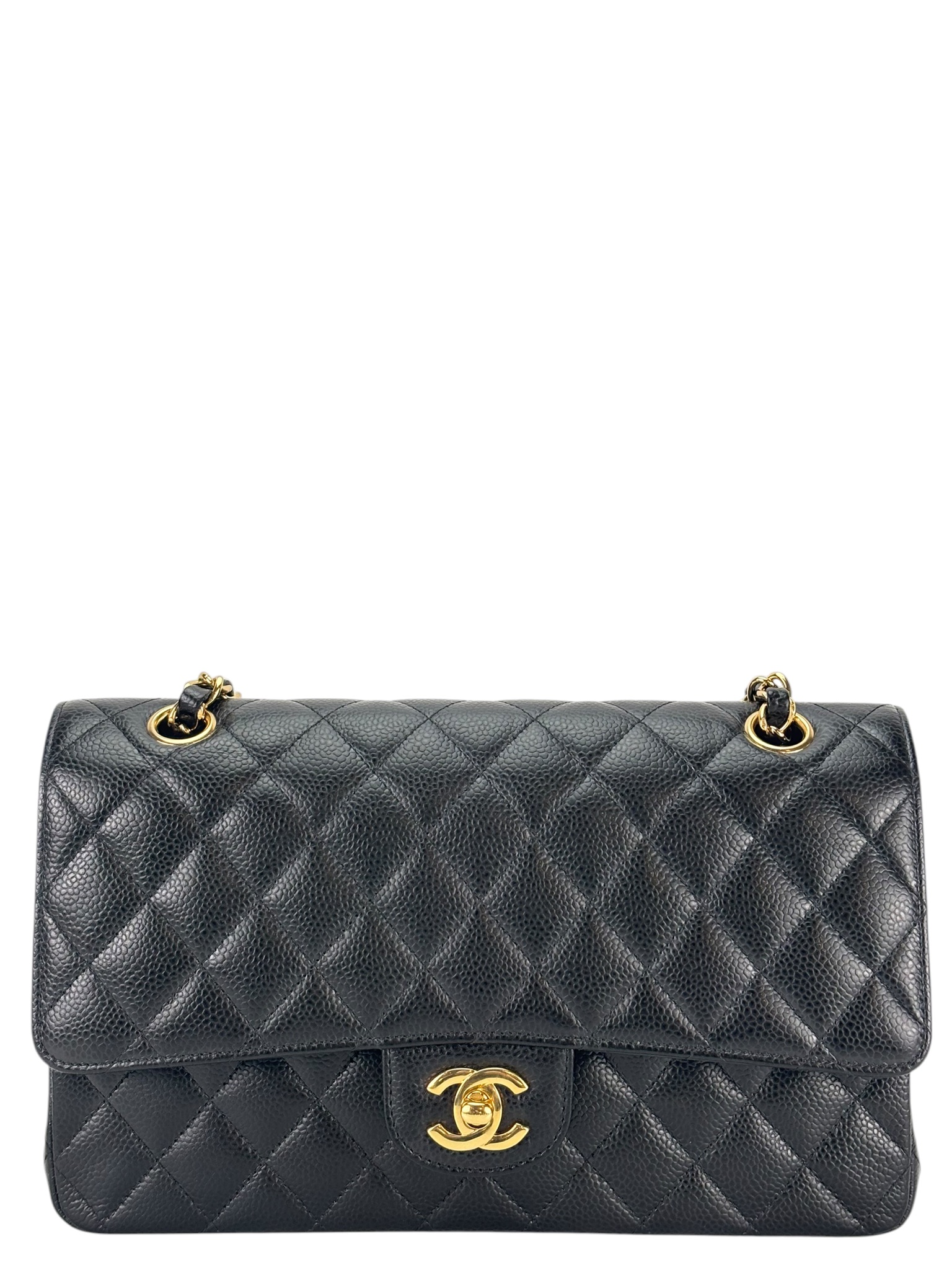 CHANEL - Classic Double Flap 25 Black Caviar Gold Hardware